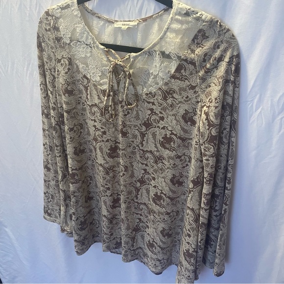 Easel Flowy Bell Sleeve Small Boho Floral Lace Botanical Artsy Fairy Whimsical - Picture 2 of 11